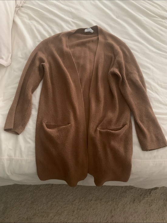 Old Navy Sweaters - Old Navy Open-Front Brown Ribbed Pocket Cardigan